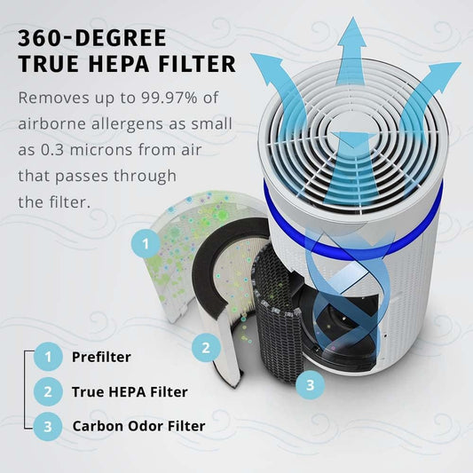 Totalclean 3-In-1 Hepa-Type Air Purifier Filter Replacement, Works with AP-T30 and AP-T30WT Air Purifiers, Captures Microscopic Airborne Particles